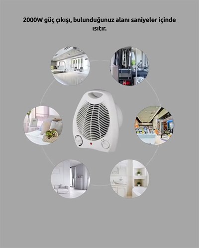 Fanlı Elektrikli Isıtıcı – 3 Kademeli Isı Ayarı ve Güvenli Kullanım