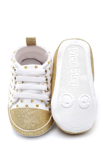 First Step Simli Yıldızlı Patik - Altın 3-7 Ay / No.17