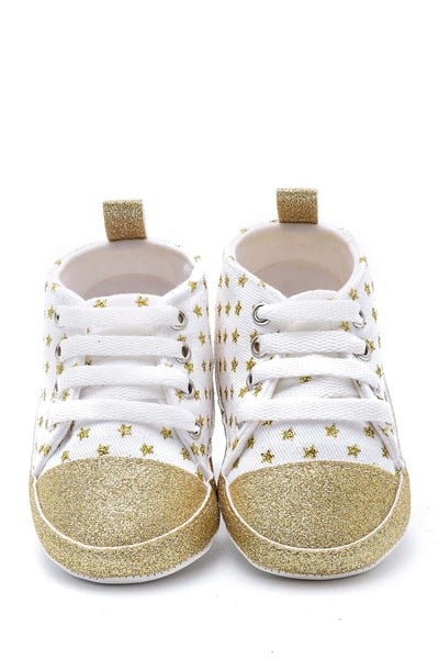 First Step Simli Yıldızlı Patik - Altın 3-7 Ay / No.17