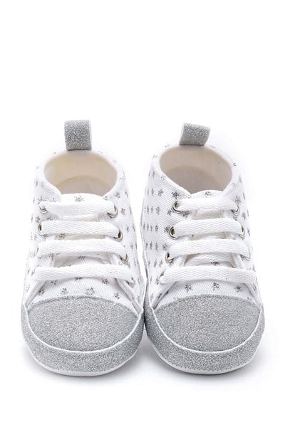 First Step Simli Yıldızlı Patik - Gümüş 3-7 Ay / No.17