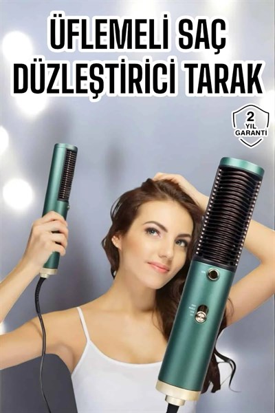 Fön Tarak Saç Düzleştirici Üflemeli Fön Makinesi Sıkı Dişli Taşınabilir