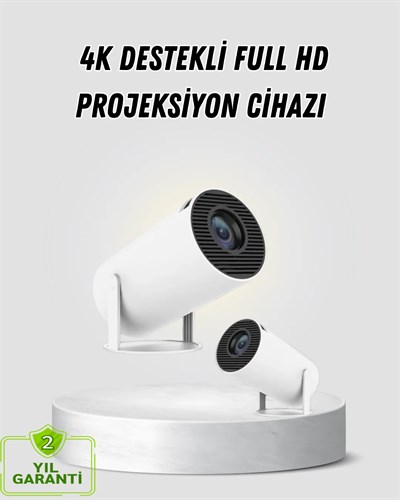 Full HD 4K Destekli Akıllı Projeksiyon – 130 inç Ekran, Uzun Ömürlü Ampul ve Çoklu Giriş