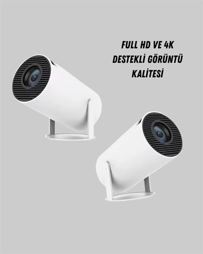 Full HD 4K Destekli Akıllı Projeksiyon – 130 inç Ekran, Uzun Ömürlü Ampul ve Çoklu Giriş