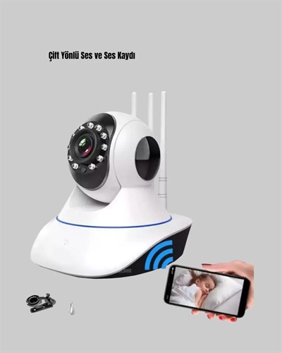 Full HD Akıllı IP Kamera – Gece Görüşlü, Hareket Sensörlü, Çift Yönlü Ses ve Online Kayıt Özellikli