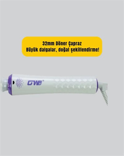 GW Taşınabilir Saç Maşası – 360° Döner Kablo, Negatif İyonlu Seramik Teknoloji
