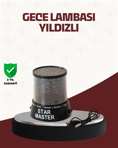 Galaxy Efektli LED Projektör Taşınabilir Yıldız Gece Lambası
