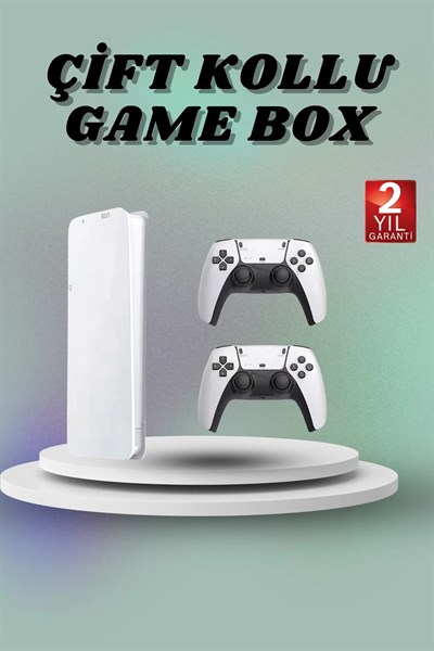 Game Box 3D Çift Oyun Kollu 4K HD Ekran 20000den Fazla Oyun Seçeneği 2.4G Kablosuz