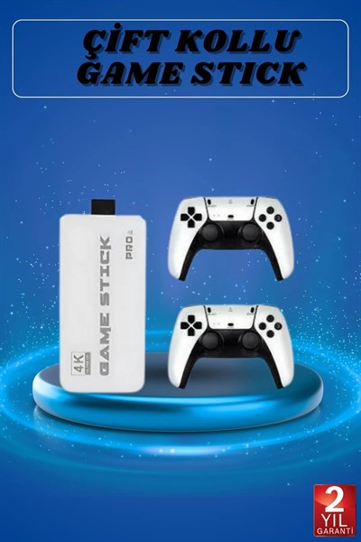Game Stick 4K Retro Çift Kollu Atari Oyunlari +20000 Oyunlu Konsol Nostalji