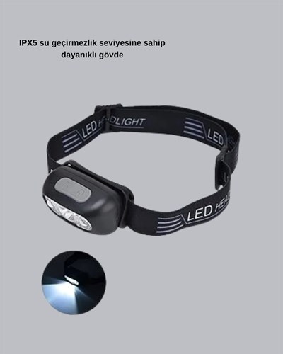 Gece Balıkçılığı İçin Ultra Parlak Şarjlı Kafa Lambası | 4 Işık Modu + USB Şarj