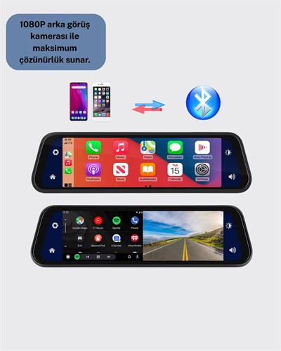 Gece Görüşlü Araç Dikiz Aynası Kamera Park Monitörlü