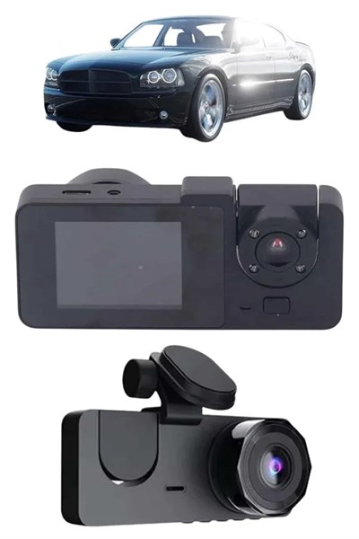 Gece Görüşlü DVR 3 Lensli Araç İçi Sürüş Kamerası Video Kaydedici