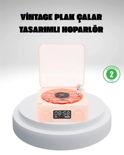 Gece Lambası Stereo Bluetooth Hoparlör Dijital Saat Su Dalgası Efektli 3-ü-1 Cihaz