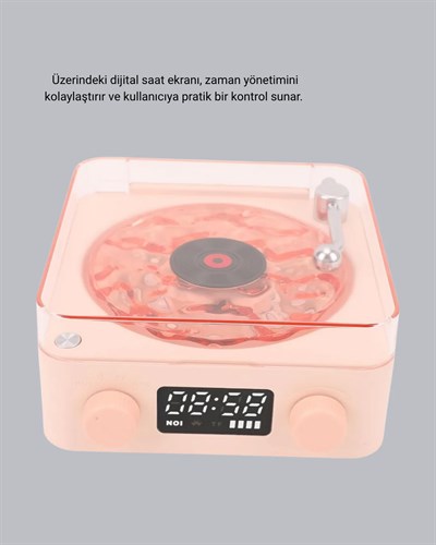 Gece Lambası Stereo Bluetooth Hoparlör Dijital Saat Su Dalgası Efektli 3-ü-1 Cihaz