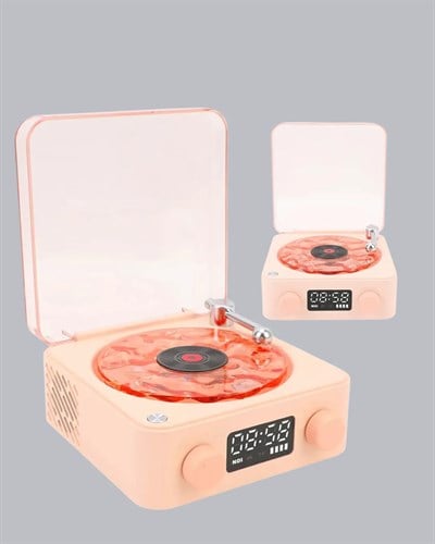 Gece Lambası Stereo Bluetooth Hoparlör Dijital Saat Su Dalgası Efektli 3-ü-1 Cihaz