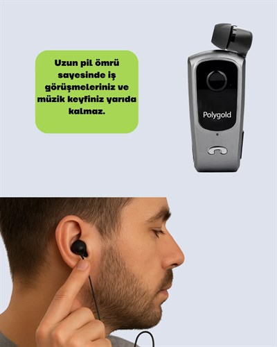 Geri Çekilebilir Kablolu Bluetooth İş Kulaklığı