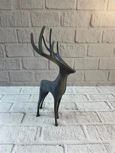 Geyik Figürü Gri Modern Salon ve Raf Dekoru