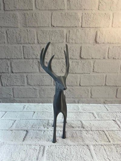 Geyik Figürü Gri Modern Salon ve Raf Dekoru