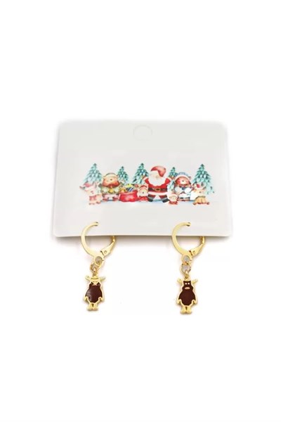 Geyik Yılbaşı Küpe - Altın