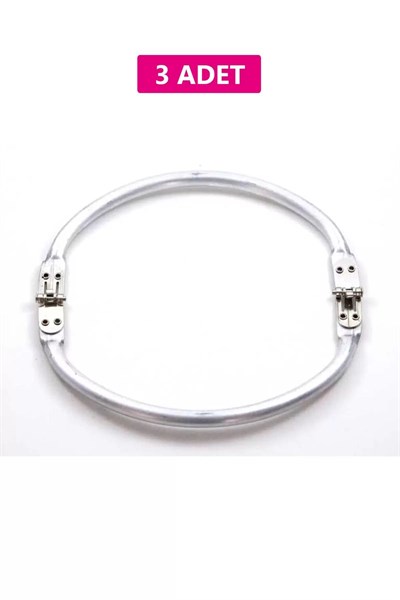 Gizli Metal Oval Çanta Bursu – 3 Adet - 19 cm - Metal Çanta Aparatı Çanta Aksesuarı
