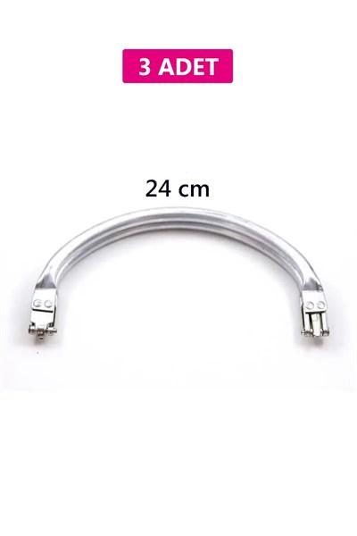 Gizli Metal Oval Çanta Bursu – 3 Adet - 24 cm - Metal Çanta Aparatı Çanta Aksesuarı