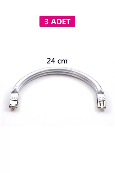 Gizli Metal Oval Çanta Bursu – 3 Adet - 24 cm - Metal Çanta Aparatı Çanta Aksesuarı