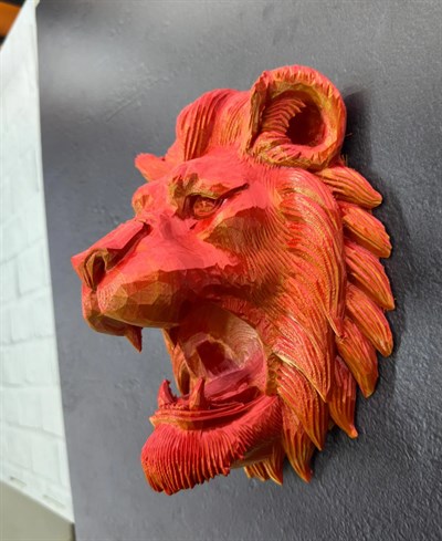 Gold Red Aslan Başı Duvar Aksesuarı