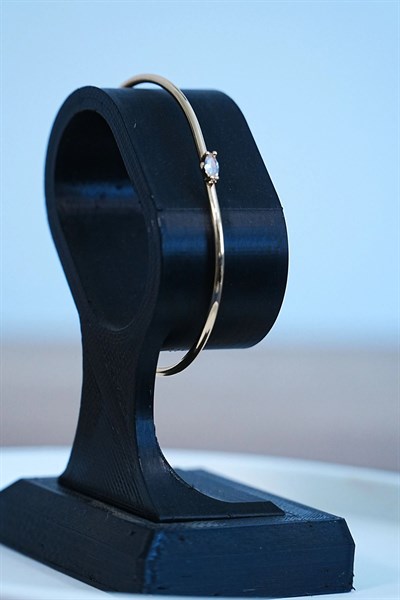 Gold Renk Kelepçe Model Zirkon Taşlı Çelik Bileklik Kaliteli