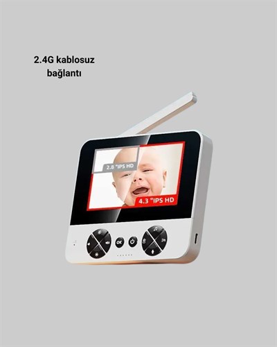 Görüntülü Bebek Monitörü 4.3 İnç Ekran ve Sesli İletişim