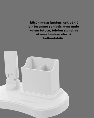 Göz Koruyucu LED Okuma Lambası | Titreşimsiz Işık, Kalemlik ve Stand Fonksiyonlu