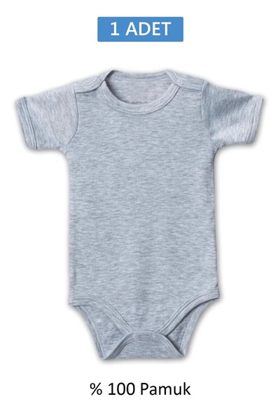 Gri Yarım Kol Body Zıbın 2-7 YAŞ Çocuklar İçin (1 ADET) Alttan Çıtçıtlı Özel Gereksinimli