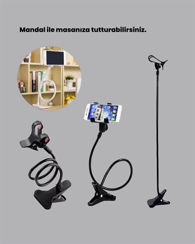 Güçlü Mandallı Akrobat Telefon Tutucu Masa Araç Uyumlu