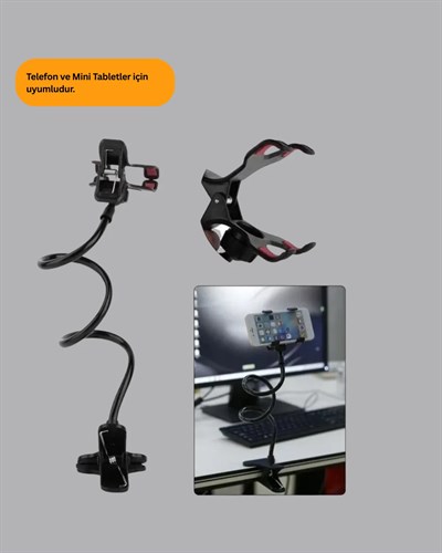 Güçlü Mandallı Akrobat Telefon Tutucu Masa Araç Uyumlu