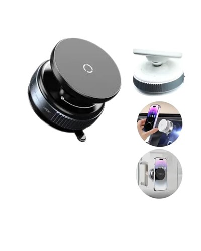 Güçlü Manyetik Tutuşlu 360° Döner Araç Telefon Tutucu – Vakumlu Montajlı