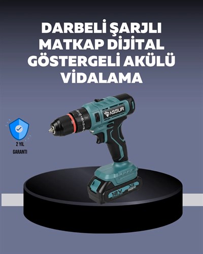 Güçlü Şarjlı Matkap Vidalama Çift Batarya