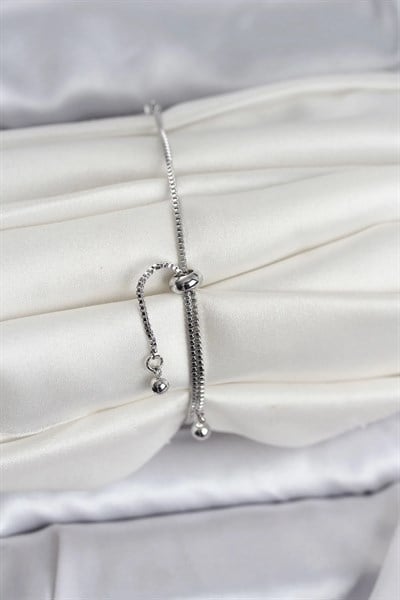 Gümüş Renk Zirkon Taşlı Sıralı Damla Model Asansörlü Kadın Bileklik