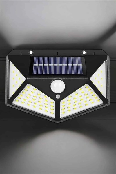 Güneş Enerjili Bahçe Aydınlatma Lambası Solar 100 Led Lamba