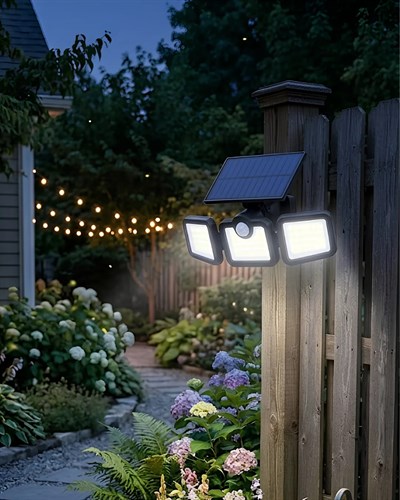 Güneş Enerjili Hareket Sensörlü LED Lamba Bahçe Duvar Aydınlatması