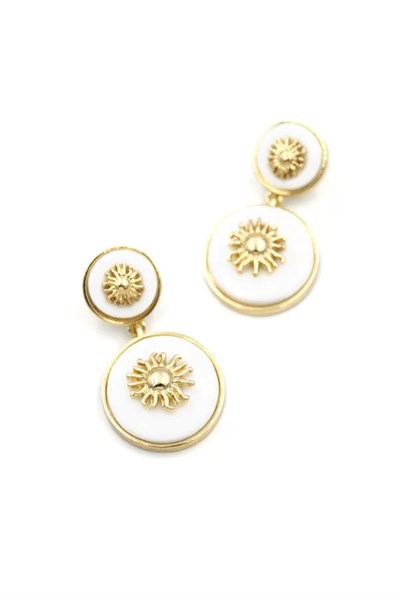 Güneş Küpe - Beyaz