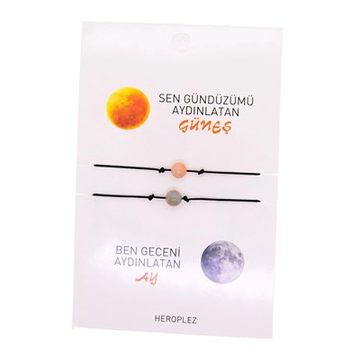 Güneş ve Ay - Arkadaş Şans Bilekliği