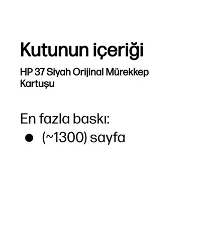 HP 7FP45AE  Black Ultra Ink Advantage Kartş(37)