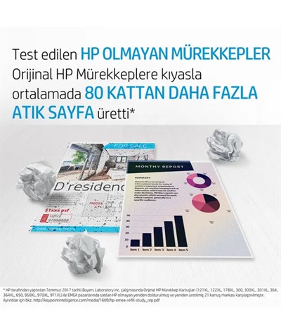 HP F6U65AE CMY Renkli Mürekkep Kartuş (302)