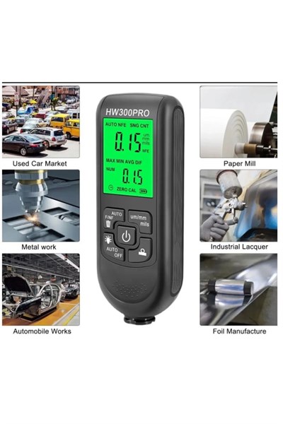 HW-300PRO Araba Boyası Film Otomatik Kalınlık Ölçer 0-2000UM Fe & NFe Kaplama Kalınlık Test Cihazı M