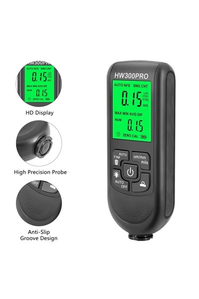 HW-300PRO Araba Boyası Film Otomatik Kalınlık Ölçer 0-2000UM Fe & NFe Kaplama Kalınlık Test Cihazı M