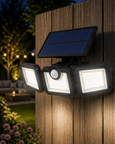 Hareket Sensörlü Solar Bahçe Lambası Güçlü LED Duvar Projektörü