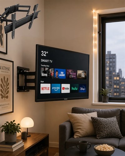 Hareketli TV Duvar Askısı 32 55 İnç Döner Eğimli Televizyon Aparatı