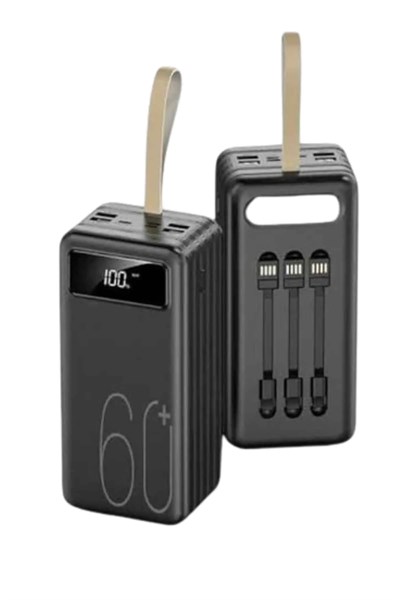 Hızlı Şarj 4 Çıkışlı Powerbank 60.000 Mah Taşınabilir Dijital Göstergeli