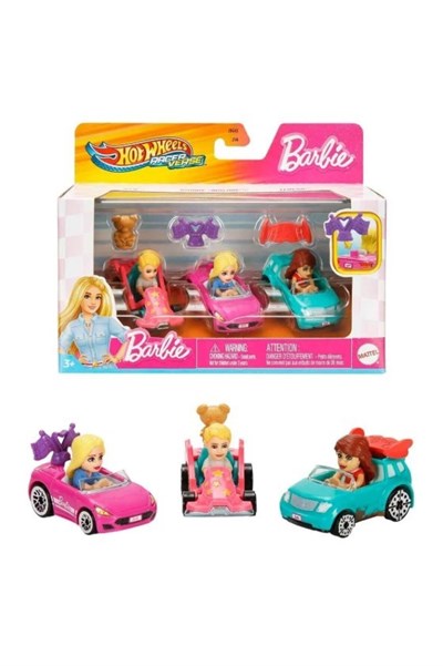 Hot Wheels Racerverse Barbie 3 lü Araba Seti JDG45
