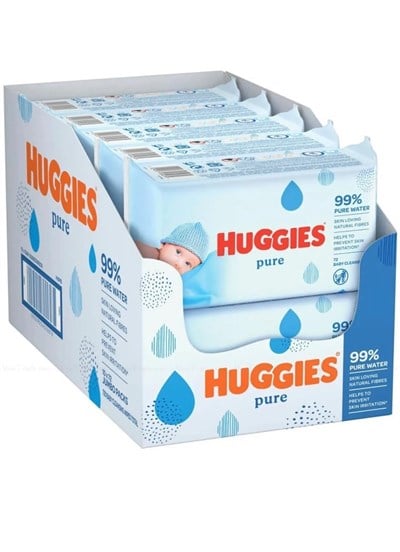Huggies Pure Yenidoğan Hassas Islak Havlu 72 Yaprak 10lu Maxi Paket (720 Yaprak)