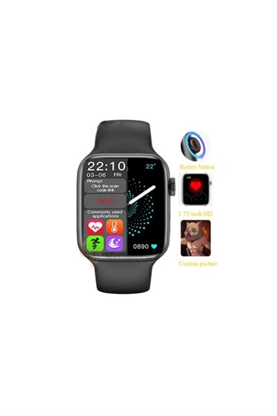 Hw22 Pd-a6 Smart Watch Dokunmatik Bluetooth Nabız Ölçme Sporcu Özellikli 1.75 Inç Akıllı Saat