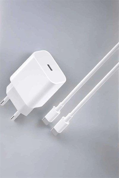 İOS Uyumlu Type-C Girişli Hızlı Şarj 15/15 Pro Max Adaptör ve Kablosu